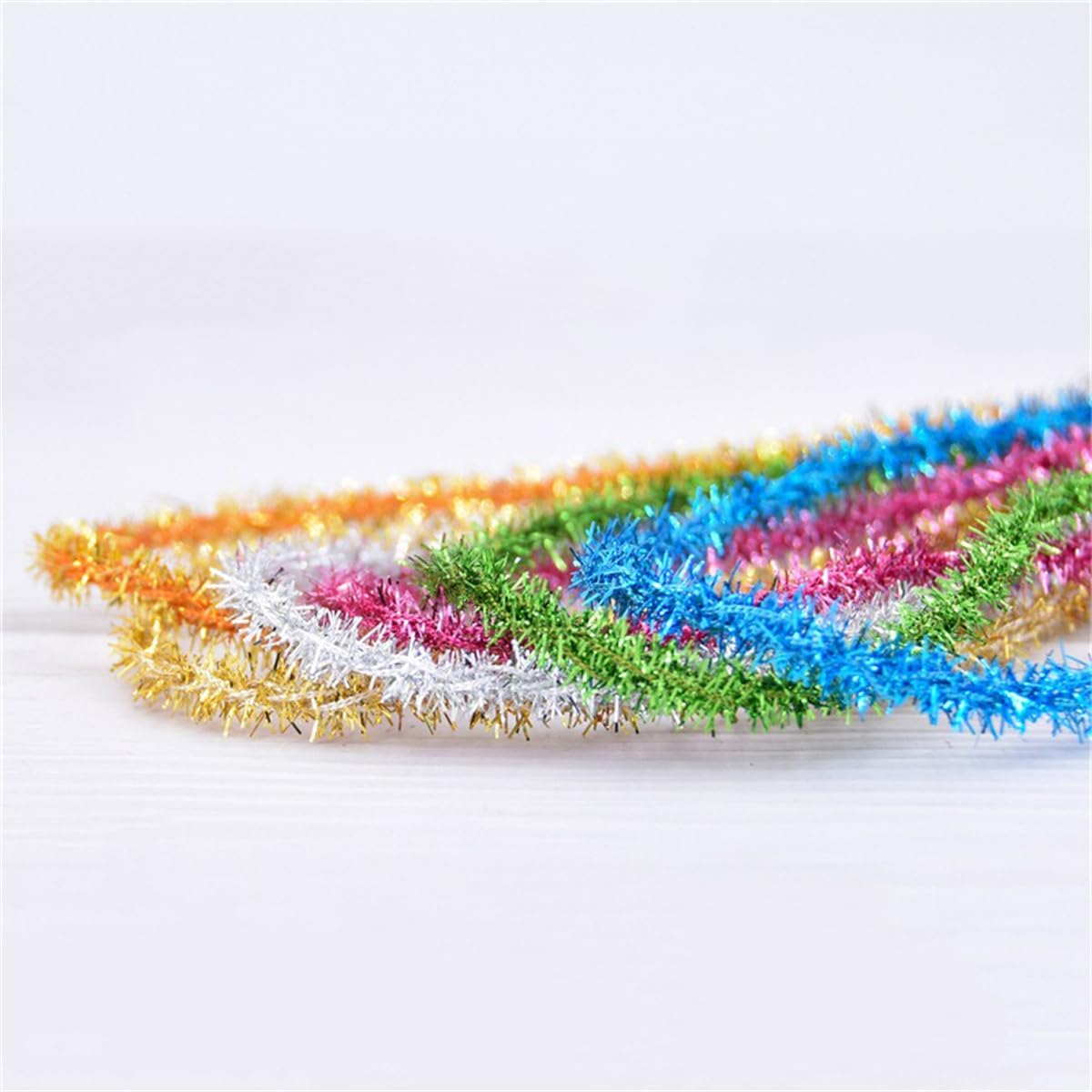 3 Rolls 10 Yards Metallic Tinsel Ribbon, 0.31 inch Glitter Tinsel Wire Garland Ribbon Sparkle Shiny Metallic Foil Twist Ribbons for Gifts Wrapping, Christmas Tree, Wedding, Party Decorations