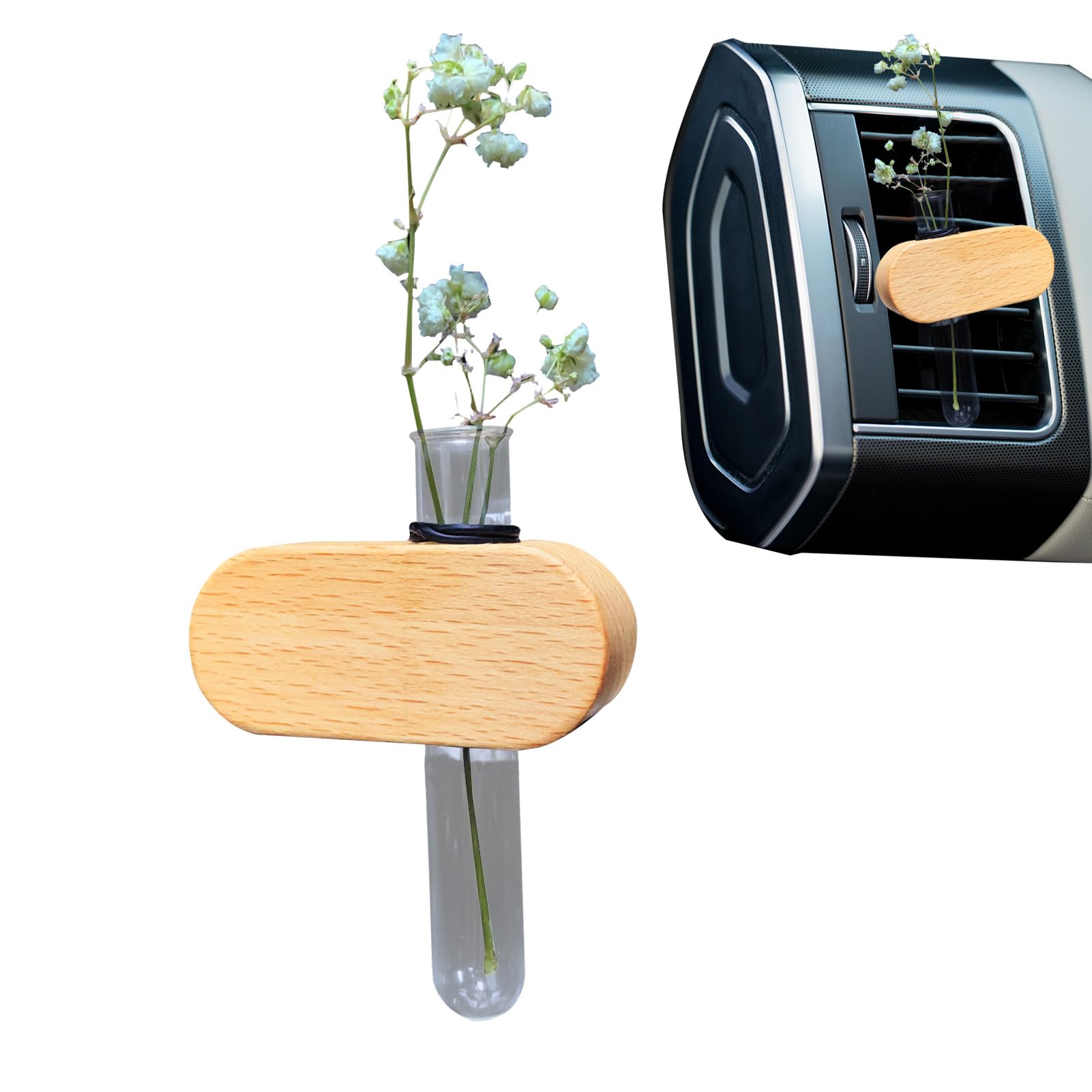 Portavaso da Propagazione per Bocchette Auto Portavaso per Auto | Decorazioni in Legno Profumato Idroponico Diffusore di Aromi per Casa Camper
