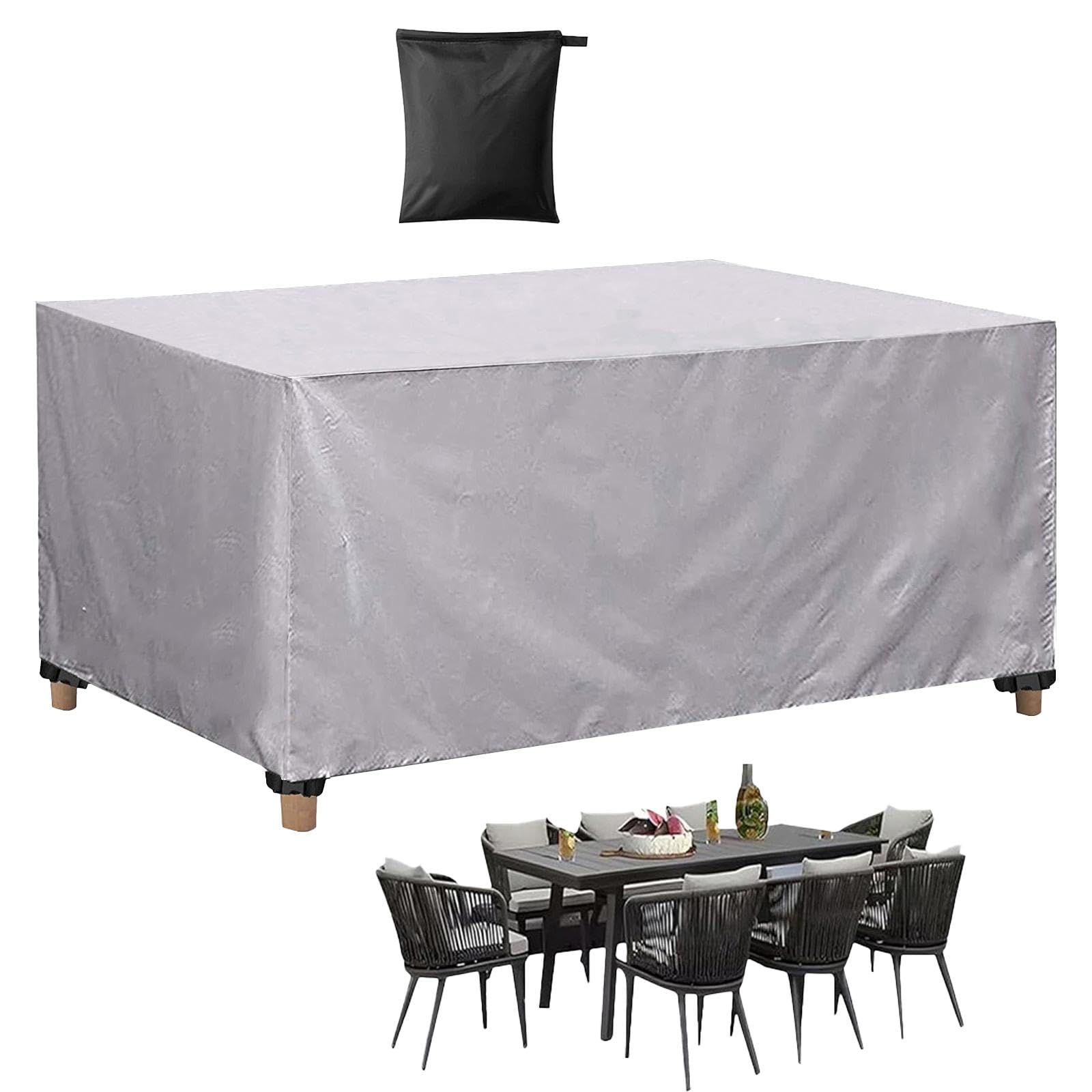 18meng Art Housse Salon De Jardin Exterieur Argent 55x55x50cm Housse Table De Jardin 600D Oxford Bache Table Exterieur, Imperméable, Coupe-Vent