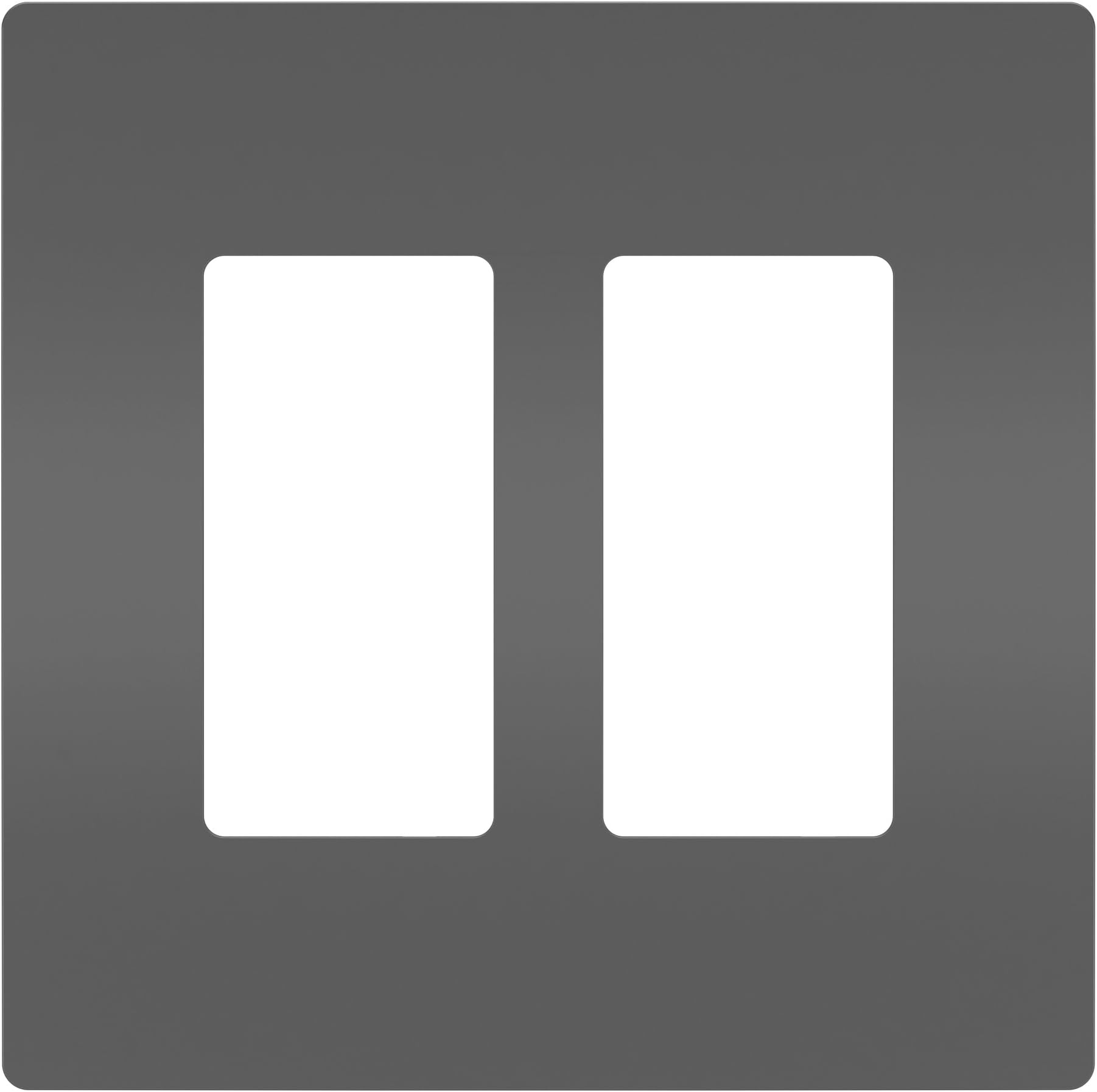 Legrand radiant RWP262BKCC6 Screwless Wall Plates, 2 Gang, Two Decorator Rocker GFCI Cover, Black (1 Count)