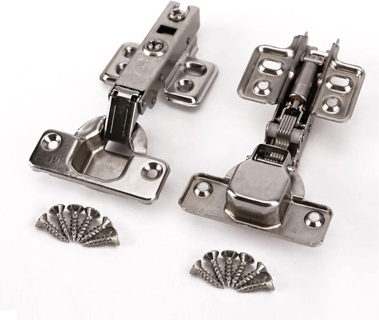 10Pcs Stainless Steel Cabinet Door Hinges，Mute Hydraulic Soft Close Hinges Kitchen Cupboard Hinges