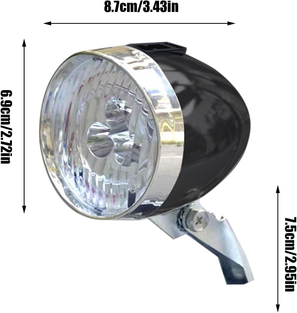 Retro Bike Headlight - Rechargeable 3 Led Bike Lights for Night Riding, Classic Vintage Design for Cyclists, Ideal for Night Trips and Adventures