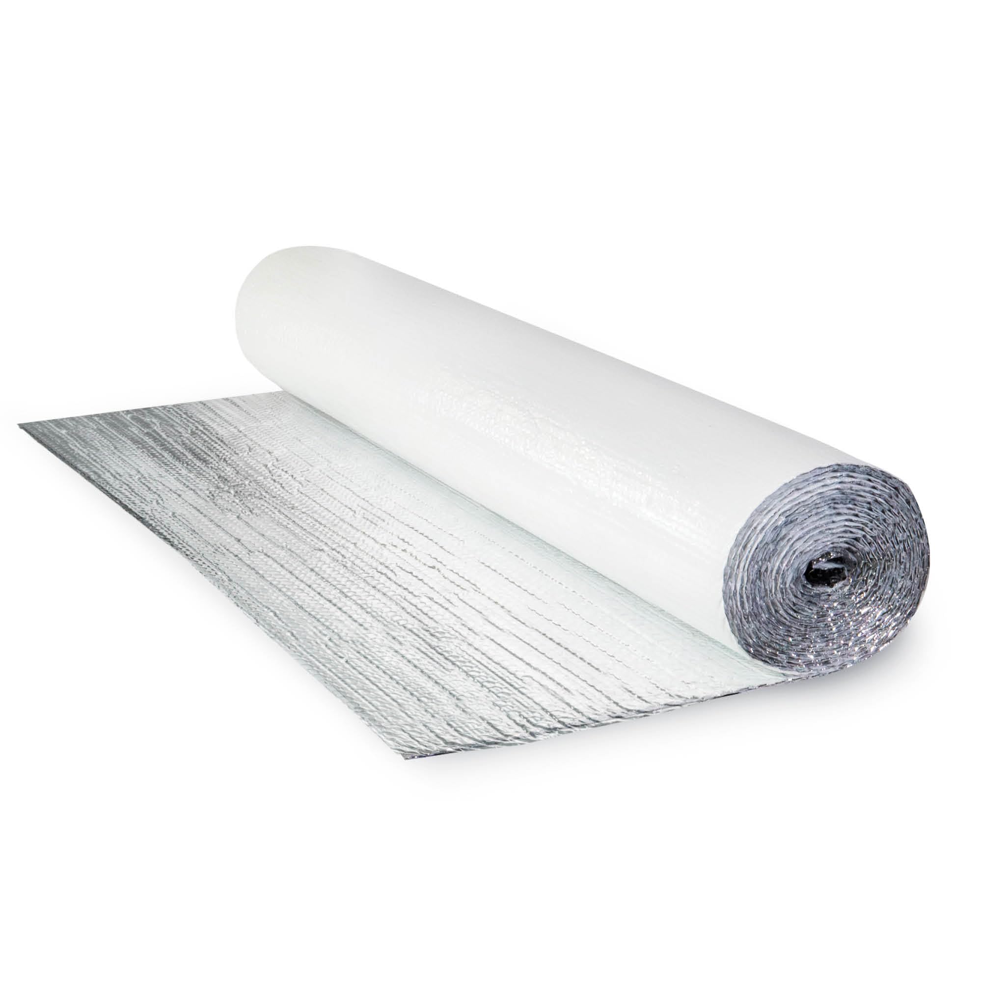 EcoFoil Double Bubble Insulation Roll 48 Inch x 25 Feet (50 sq. ft.), 6.35mm Thick, White/Foil, Double Bubble Reflective Foil Insulation Roll for Cold & Warm Climates, Radiant Barrier, Made in Canada