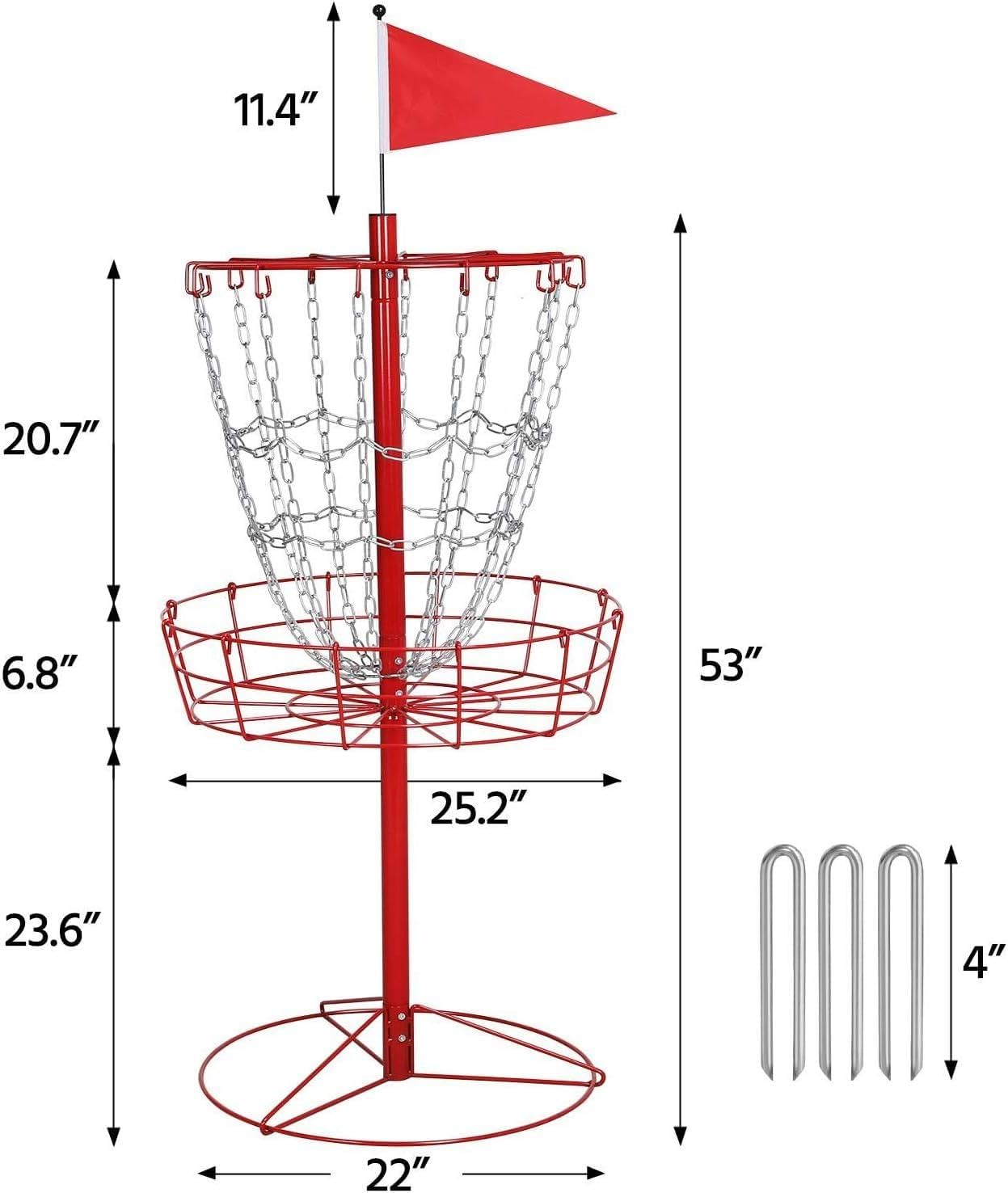 Yaheetech Portable Disc Golf Basket, Lightweight Steel Practice Target Steel Frisbee Hole Disc Golf Goals Catcher