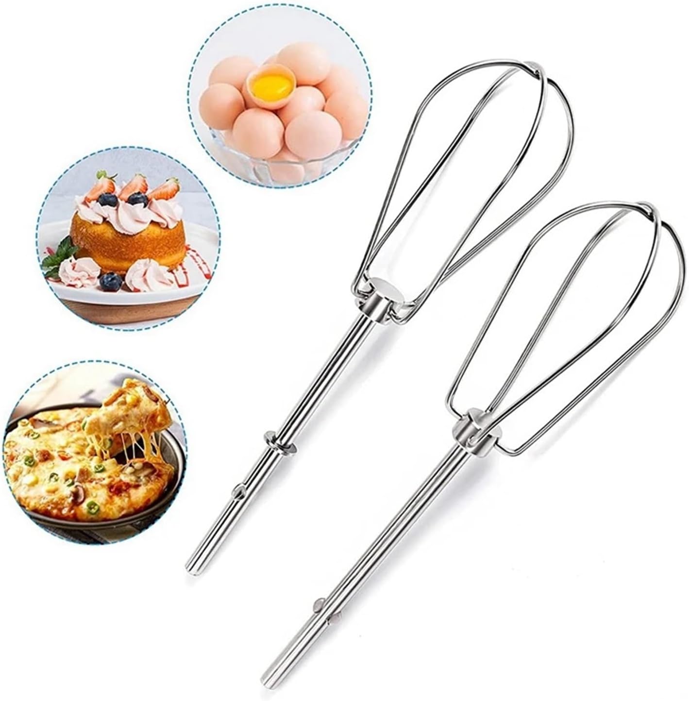 ALturn Compatible for KitchenAid Hand Mixer Attachments, Replacement Egg Beaters Mixmaster Model Replaces: W10490648 KHM2B