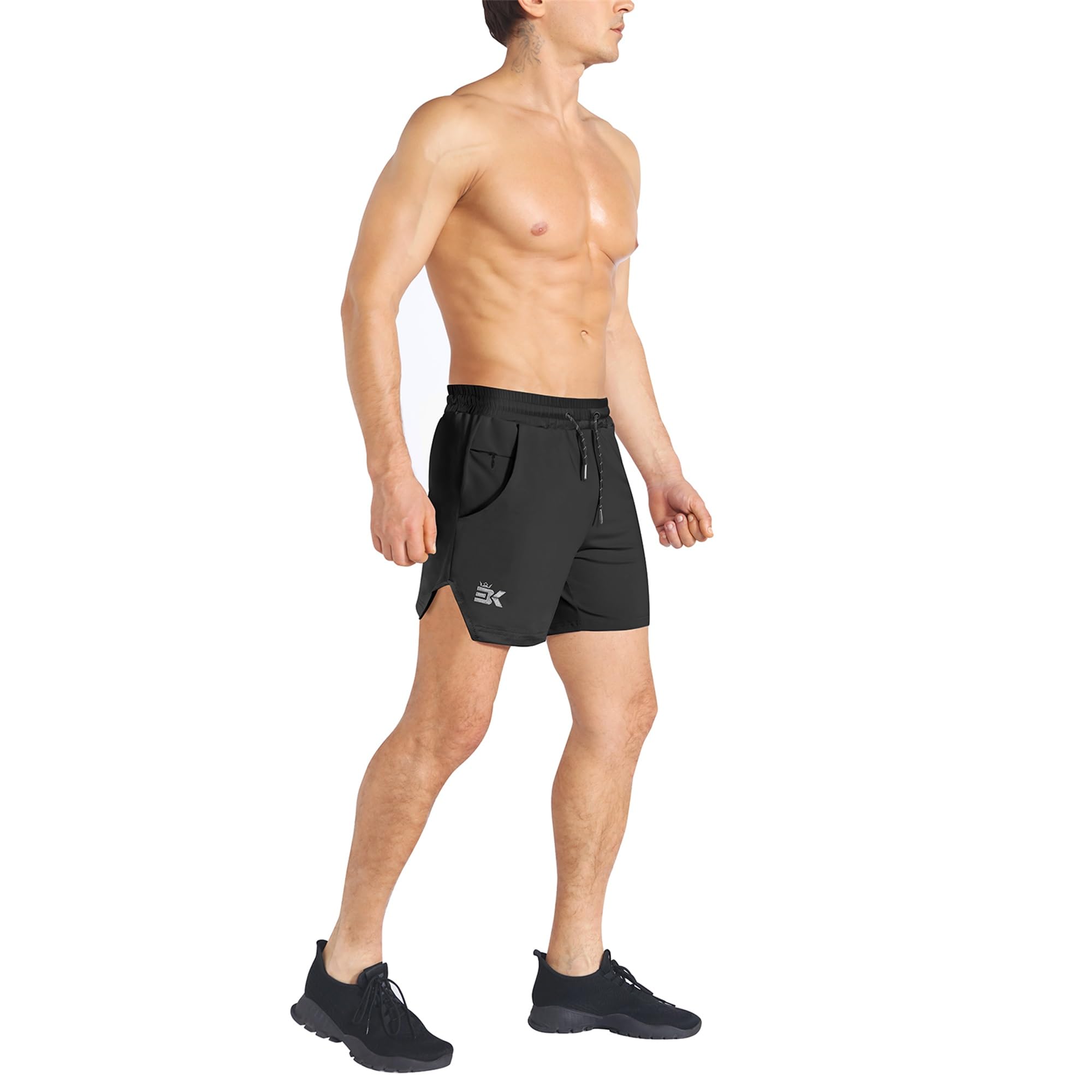 BROKIG Confezione da 2 Pantaloncini da Corsa Uomo,Pantaloncini Sportivi Uomo Corti Palestra Fitness Allenamento Shorts