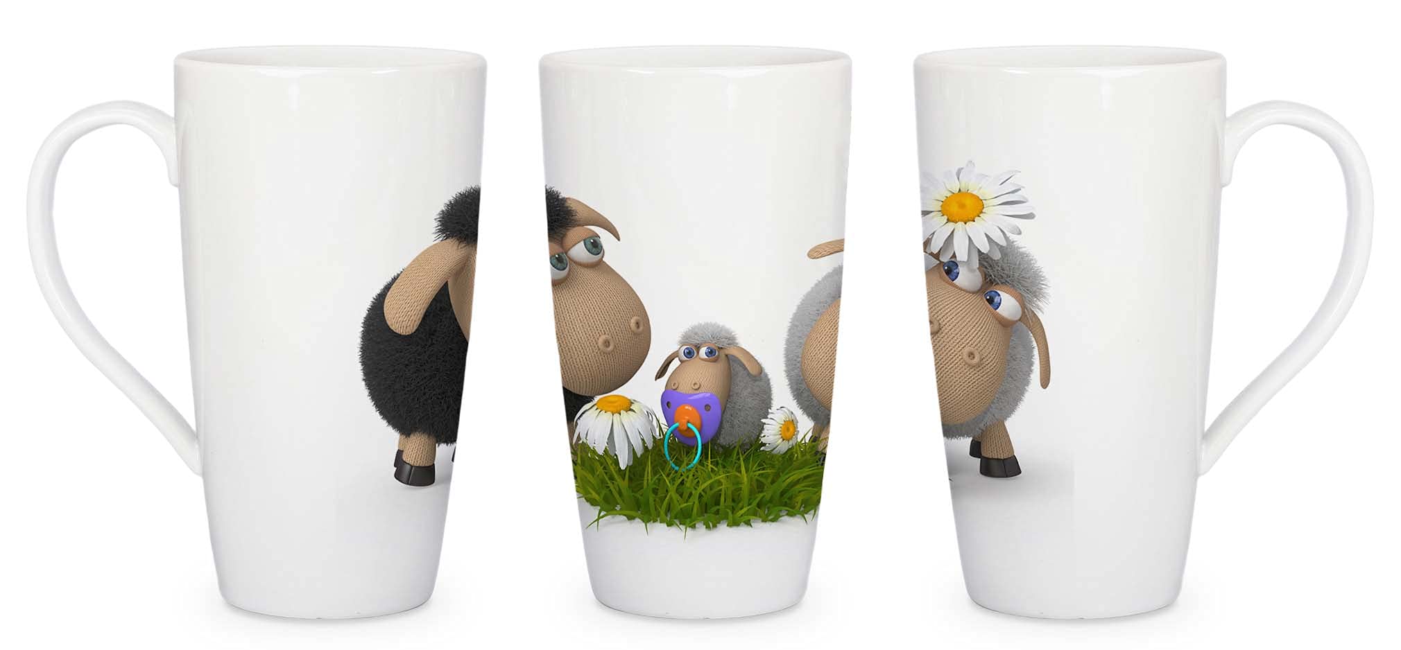 Merchandise for Fans Latte Macchiato Becher Kaffeebecher aus Keramik mit Fotodruck - 450ml