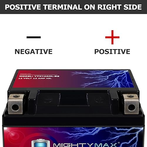 Miniatura 3 de Mighty Max Battery Reemplazo de batería YTX14AHL 12V 12Ah para ETX15L, STX14AHL-BS
