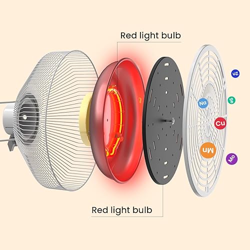 Miniatura 4 de TDP y terapia de luz roja infrarroja con base, dispositivo de lámpara de calor infrarrojo 2 en 1 con bombilla de 275W