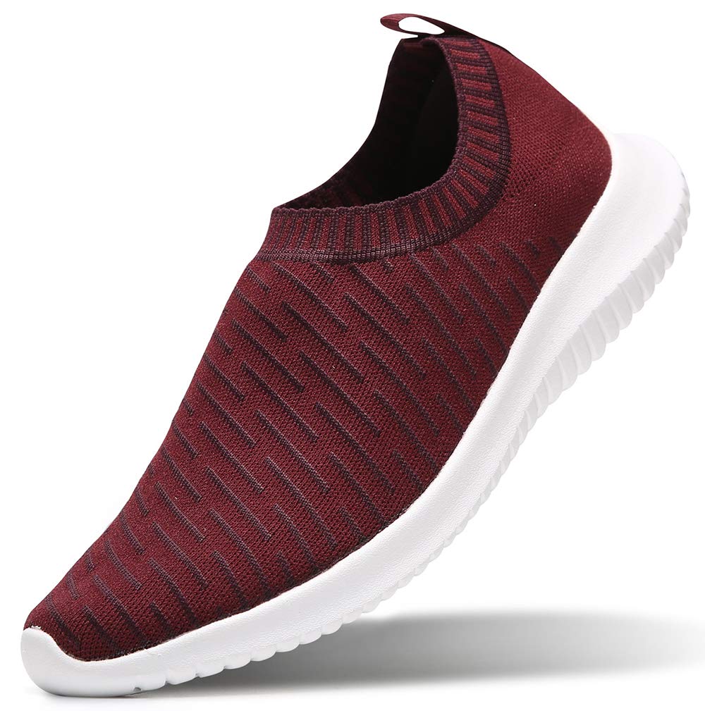 MATRIP red Shoes for Women Slip on Walking Tennis Non Slip Work Skid Resistant Casual Sock Sneakers Lightweight Breathable mesh Standing Work Nursing Snickers Size 10