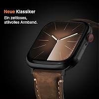 Set de 2 curele Fullmosa ergonomice din piele naturală pentru Apple Watch 42 41 40 38 mm, compatibile pentru femei și bărbați, Seria 11 10 9 8 7 6 5 4 SE 3 2 2