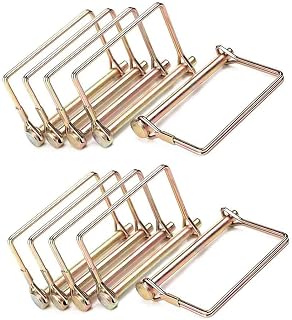 Sunnyway 10-Pack Heavy-Duty 1/4" x 4" Trailer Coupler Pins - Rust-Resistant Wire Lock Pins for PTO Shafts, Hitches, Lawn Mowers