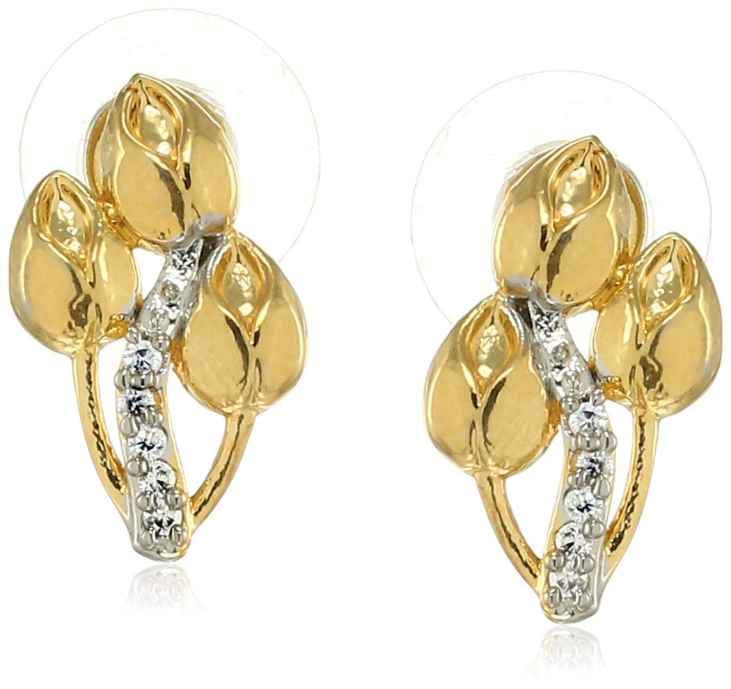 Estele 24 Kt Gold Plated Three Flower Shape Stud Earrings For Women (B08CPWGH83) Amazon Price History, Amazon Price Tracker