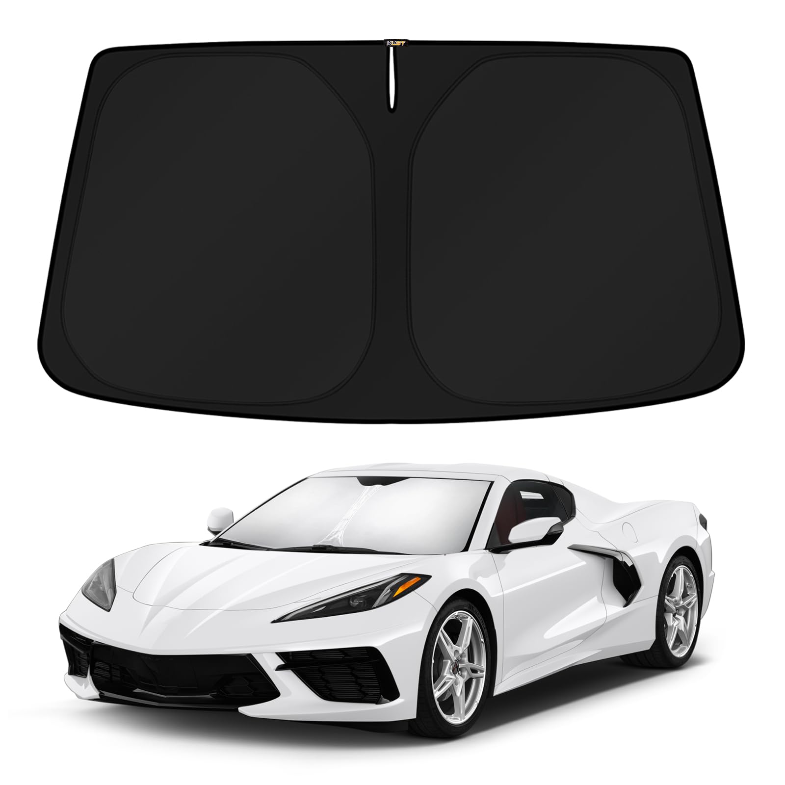 KUST Windshield Sun Shade for Chevrolet Chevy Corvette C8 2020-2022 2023 2024 2025 2026 Window Accessories Shade Sun Visor Cover Foldable Block UV