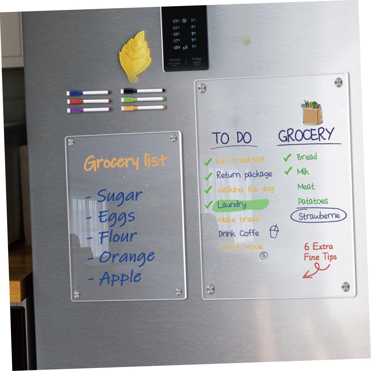 Magnetische Kühlschranktafel aus Acryl, Abwischbares Whiteboard