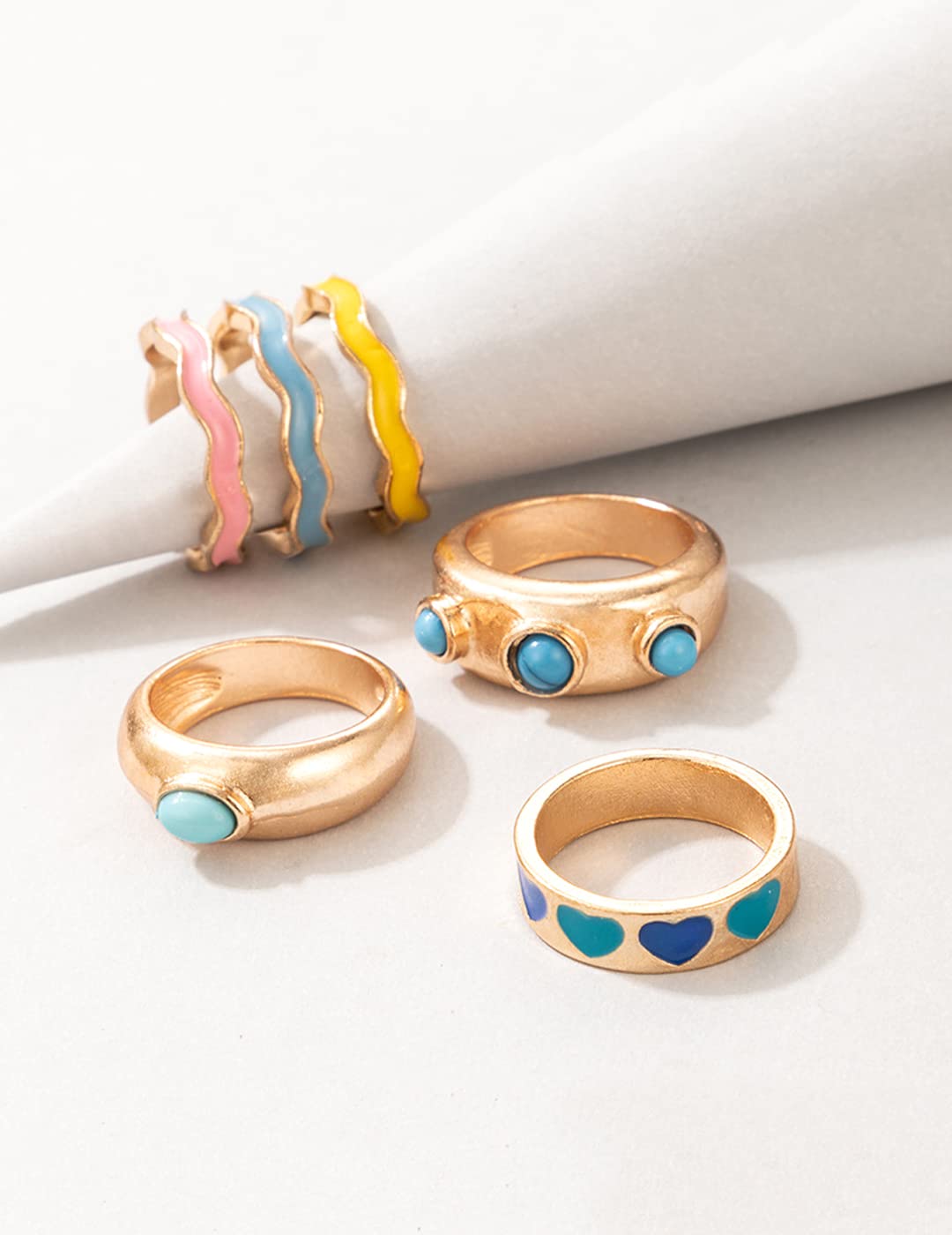 Stack Tone Enamel Ring for Women