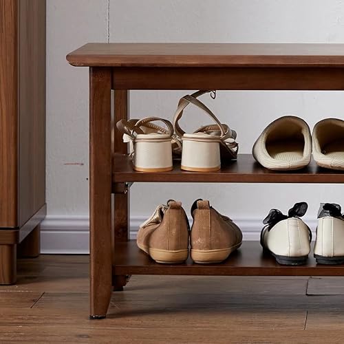 Miniatura 61 de Zapatero organizador de 3 niveles, 4 pares de banco de almacenamiento de entrada para pasillo, dormitorio, sala de estar, dormitorio, soporta hasta