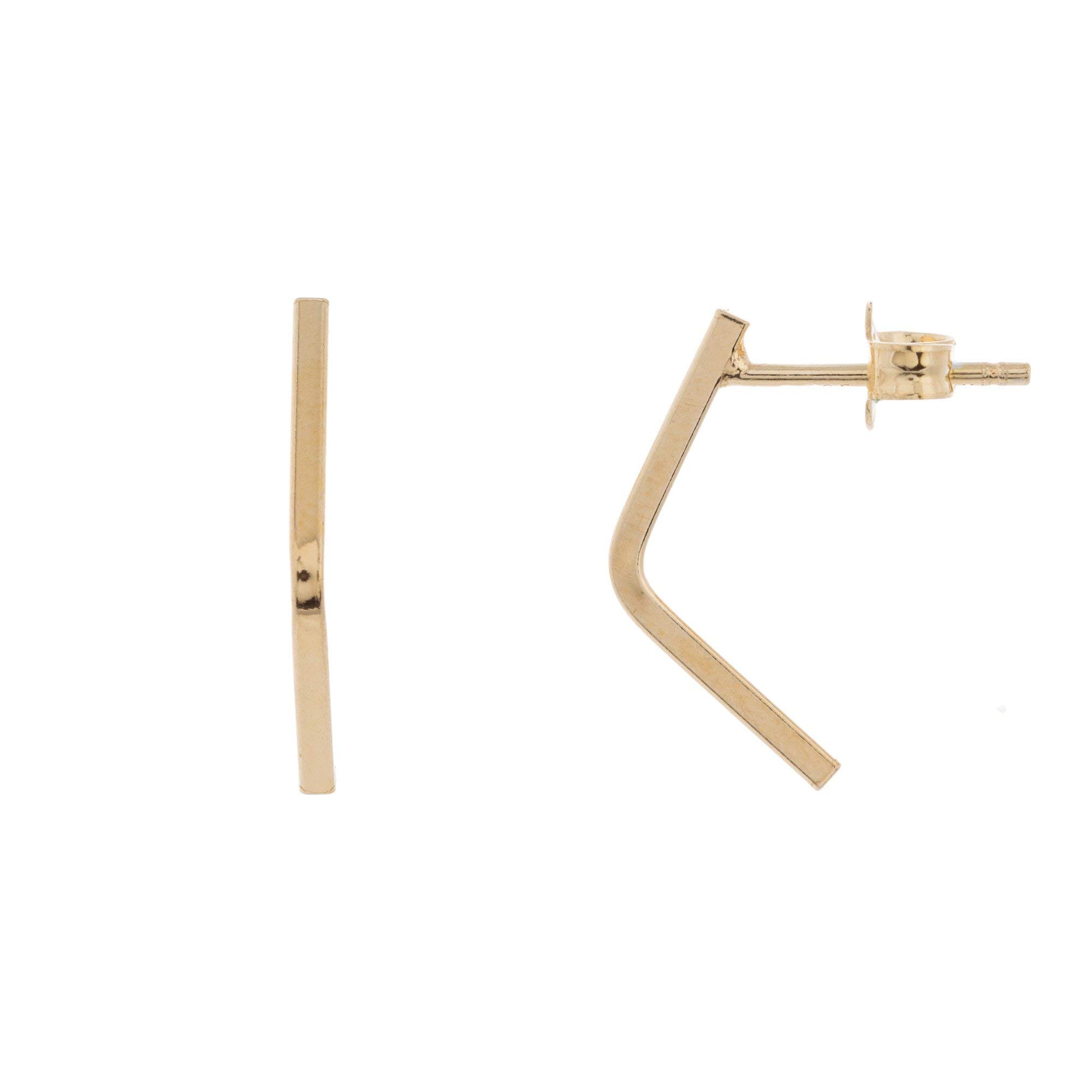 Element Jewelry14k Gold over 925 Silver Chevron Bent Bar Earrings