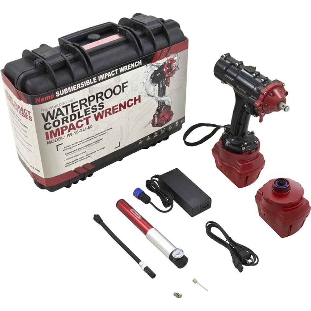 Nemo Power Tools IW-18V-6Li-50 2 6Ah 164 Foot Depth Underwater Impact Wrench