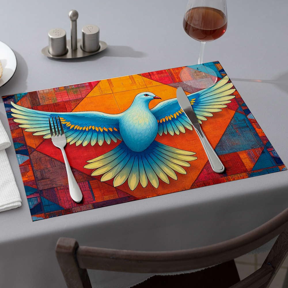 Sets de table jaunes oiseaux colorés pour sublimer vos repas de famille en terrasse