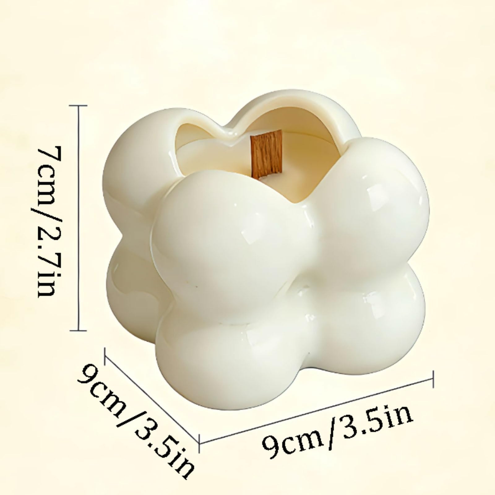 Squisito Candele in ceramica Candele moderne in barattolo riutilizzabili realizzate con cera di soia e oli essenziali di lunga durata tranquillo(Cedarwood)