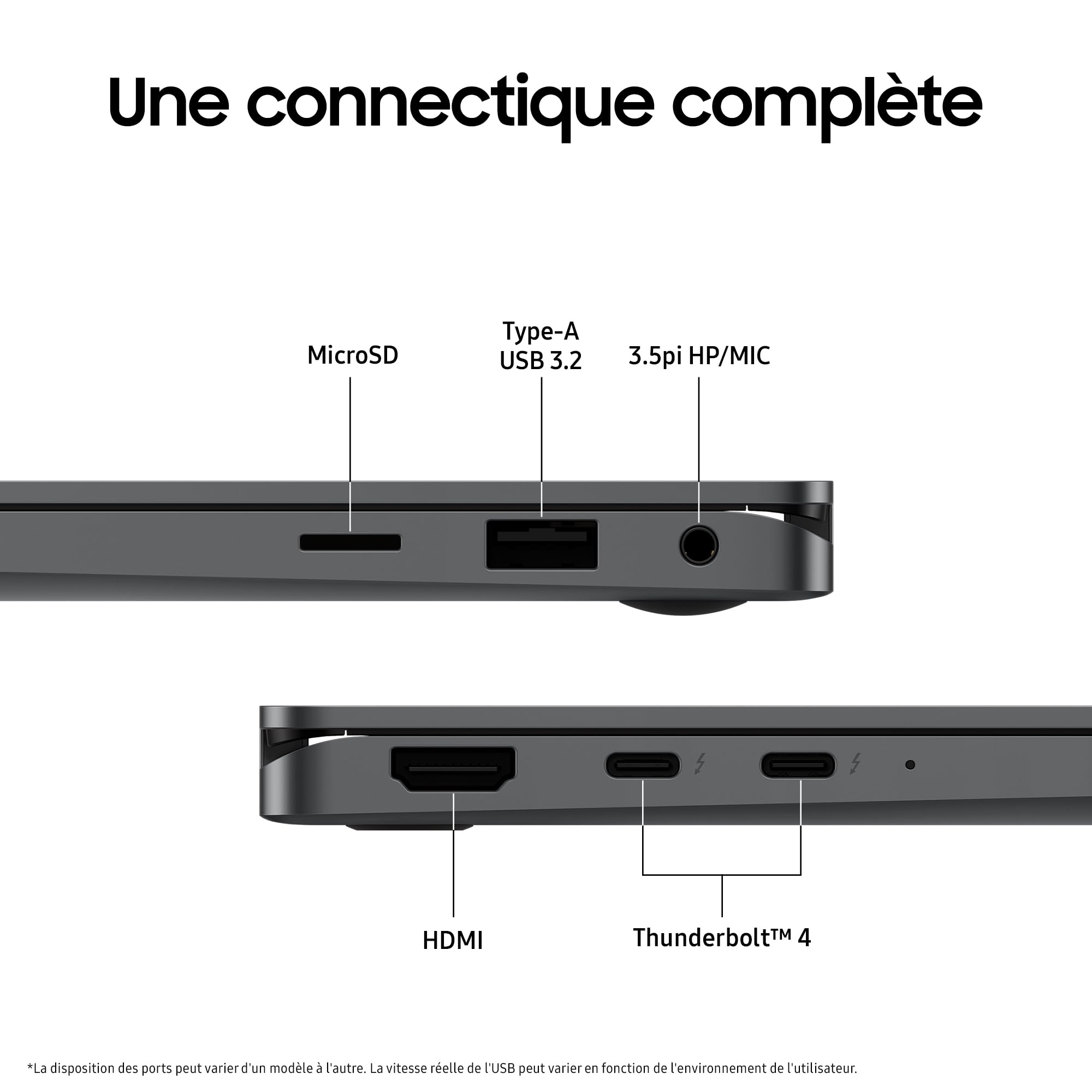 Samsung Galaxy Book5 360 15.6", Copilot+PC, Ordinateur Portable avec IA, Processeur Intel Core Ultra 7, Mémoire 16Go RAM, Stockage 1To, Clavier AZERTY FR, Anthracite