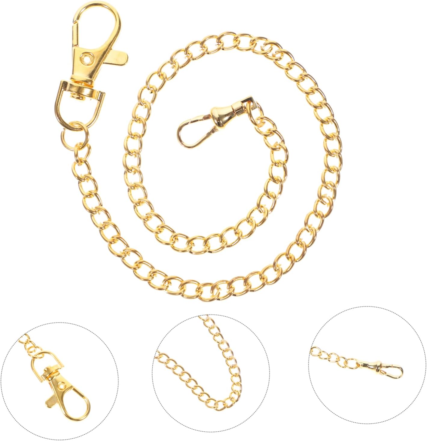 OUNONA Pocket Watch Chain Lobster Clasp Vintage Denim Style Metal Chain for Jeans and Wallet Sturdy Accessories for Men and Women