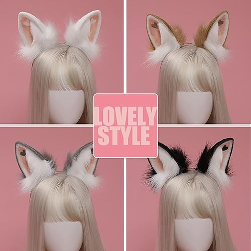 Miniatura 3 de Faylay Diadema de conejo de felpa con orejas de conejo artificial, simulación