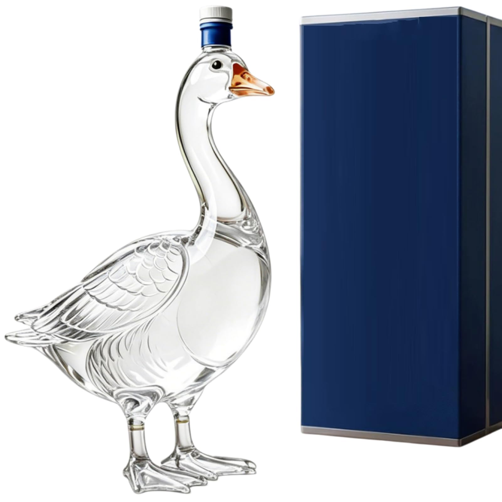 MRGIINR Grey Goose 30th Anniversary Vodka Bottle, 350ml Frosted Texture Whiskey Glass with Premium 3D Engraving and Label, Decorative Limited Edition Commemorative Bottle (B-Transparen)
