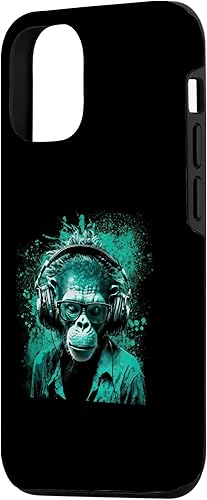 Miniatura 2 de Funda para iPhone 1212 Pro Monkey DJ con auriculares y gafas de sol
