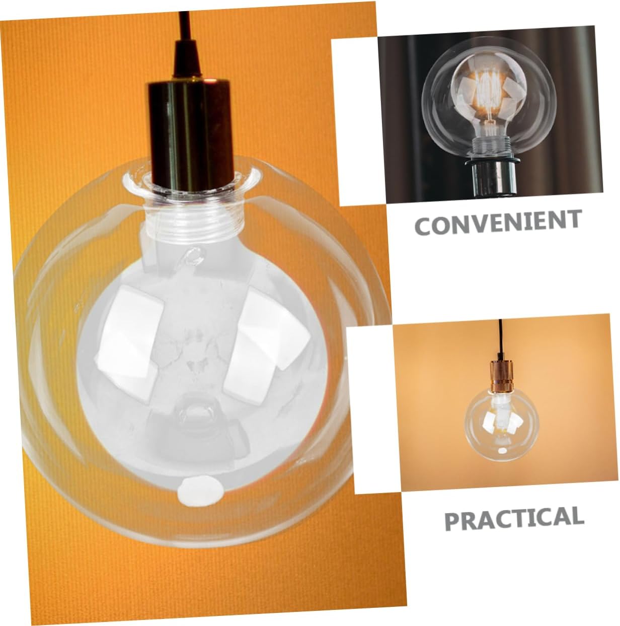 Lamp Shade Transparent Globe Lampshade for Hanging Lights Easy to Install Light Cover for Home Decoration Scene Layout Socket Compatible