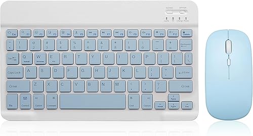Miniatura 11 de Combo de Teclado y Ratón Bluetooth Recargable Portátil Conjunto de Teclado y Ratón Inalámbrico para Apple iPad iPhone iOS 13 y Superior Samsung