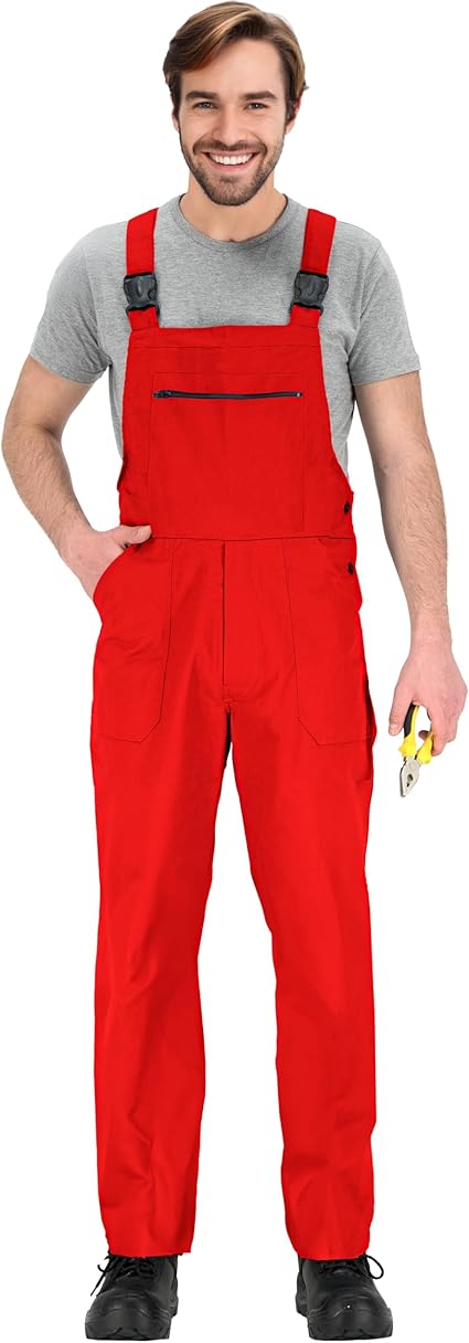 BWOLF Slater Werkbroek voor heren, werkbroek, beschermende tuinbroek voor alle seizoenen en verschillende beroepen, S - 4XL, rood, S