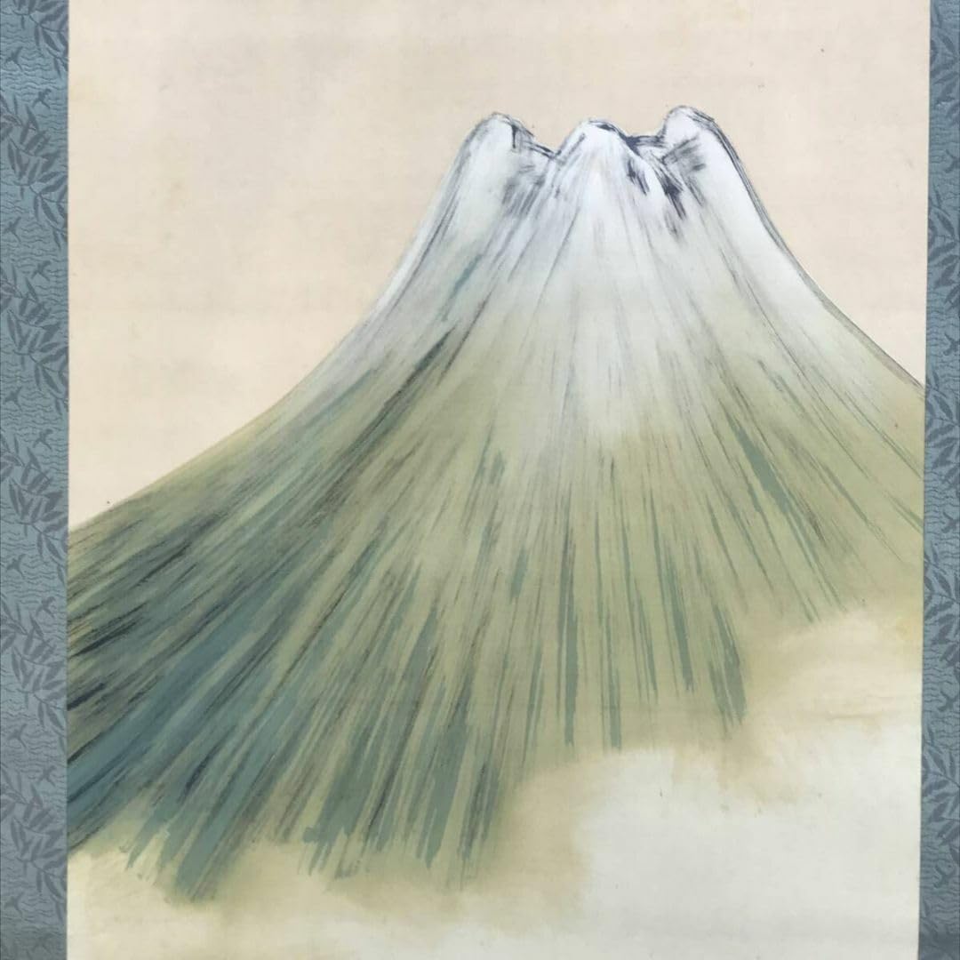 Amazon.co.jp: 真作溝部有巣富士山図山水図富嶽図富岳図掛軸宝船AF-130