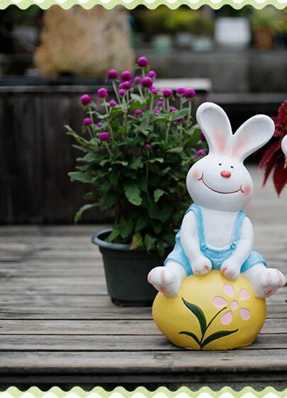 Figurine animal statue résine anti-UV pour embellir un pot de fleurs triste
