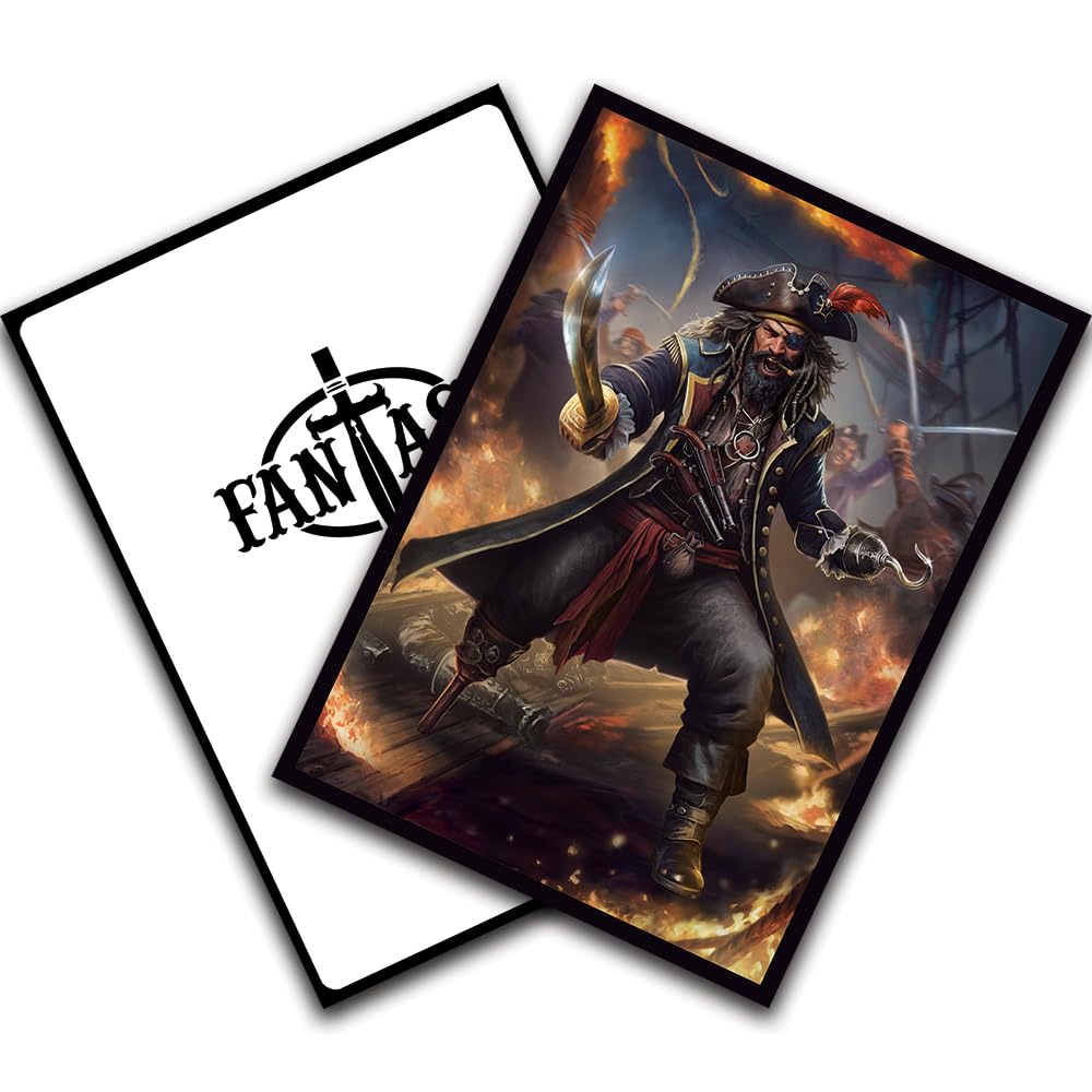 mtg pirate card sleeves Fantasy North - Roger Vancliffe - Merciless Captain - 100 Smooth Matte TCG  Trading Card Sleeves - Pirates - Fits Magic MTG Commander Pokemon and Other  Card Games