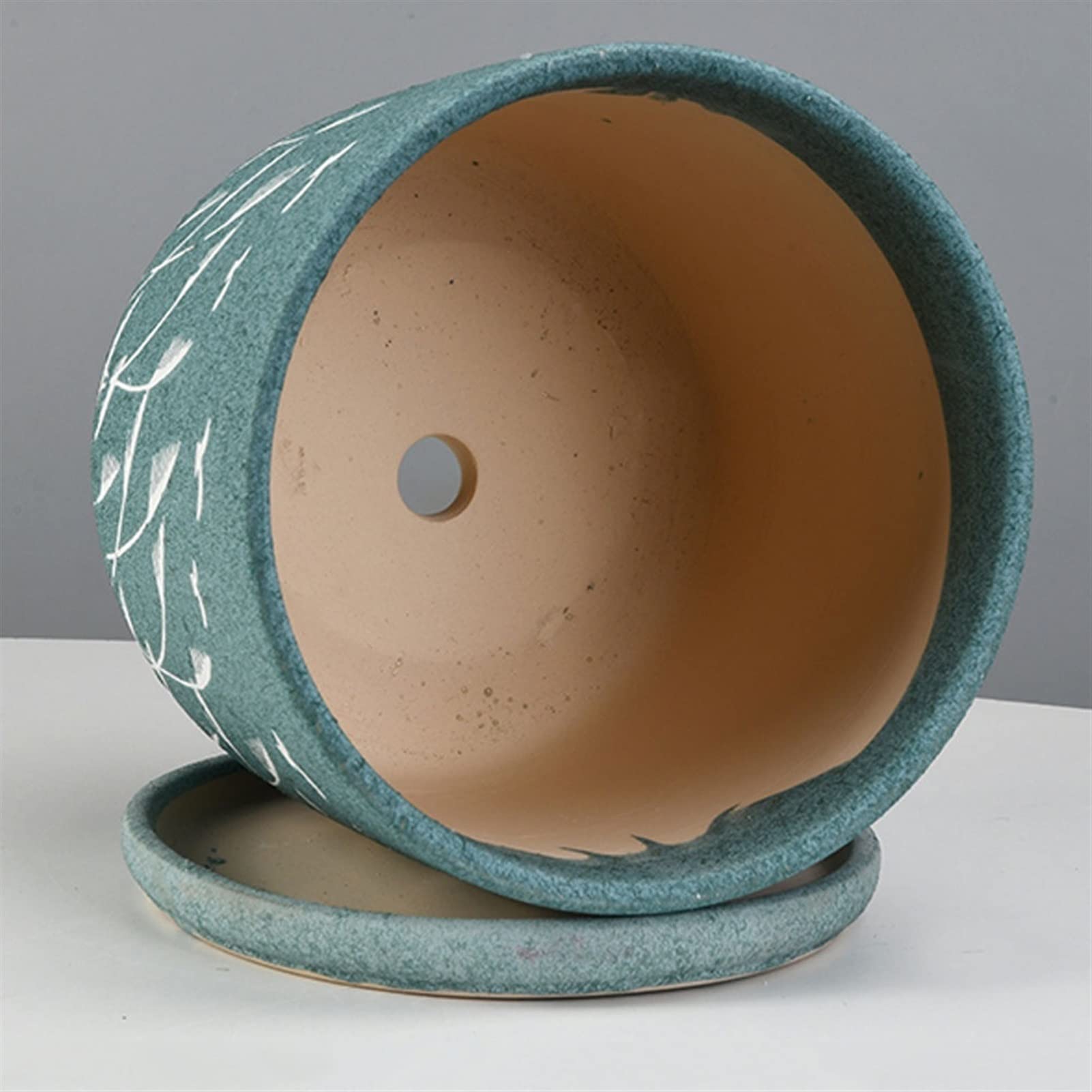 Doniczka ceramiczna duża doniczka cylindryczna z otworem drenażowym nowoczesna ogrodowa ceramiczna okrągła miska do dekoracji domu ogrodu patio 175 cm,
