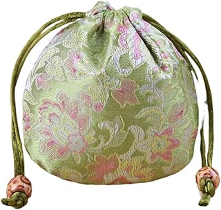 ジュエリー巾着袋ミニ通気性中華風収納ポーチ, 緑