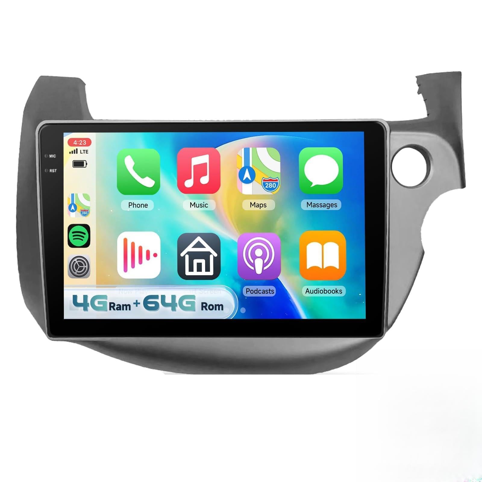 Radio samochodowe 4G 64G z systemem Android do H-onda Jazz 2007-2013 z DSP, Carplay, Android Auto, 10,1-calowy ekran dotykowy In-Cell 1280P, Bluetooth 5.0, wsparcie dla SWC i kamery,Y2