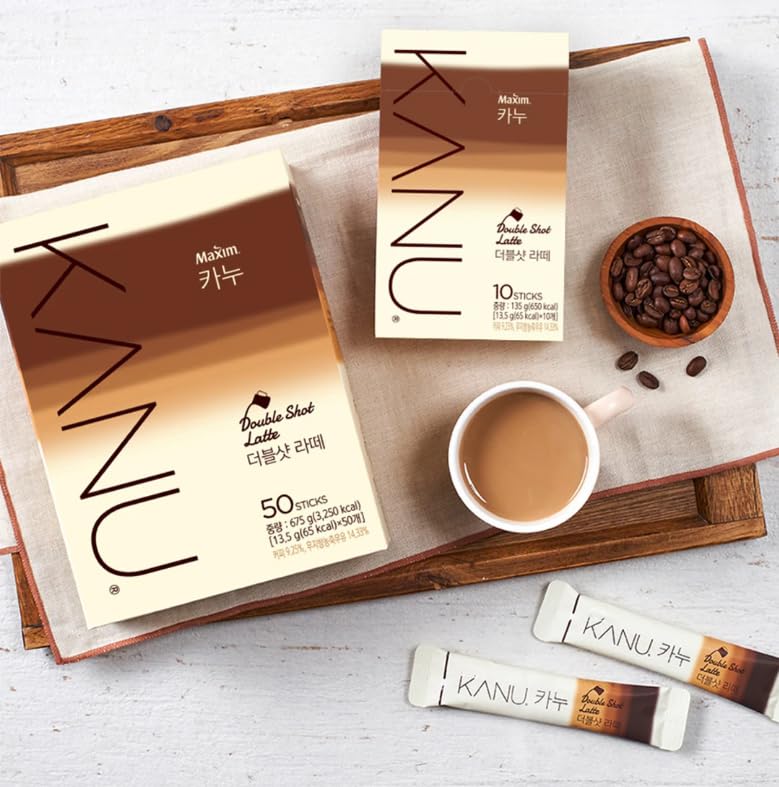Double Shot Latte Instant Coffee, 13.5g x 50 Sticks for Kanu
