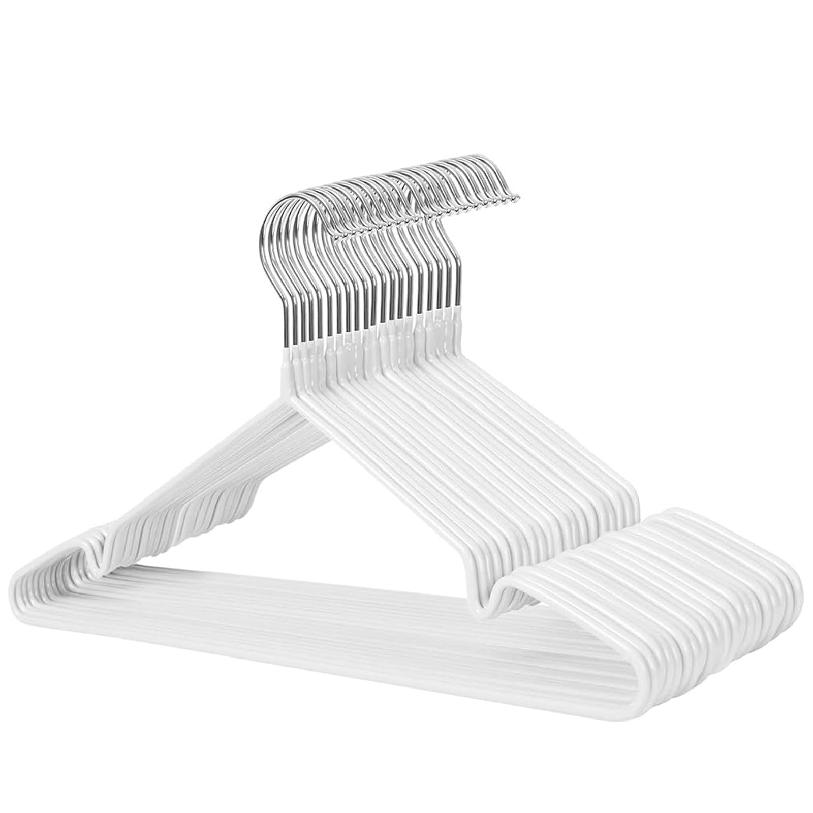 20 Pack Premium Rubber-Coated Metal Clothes Hangers Non-Slip Space-Saving