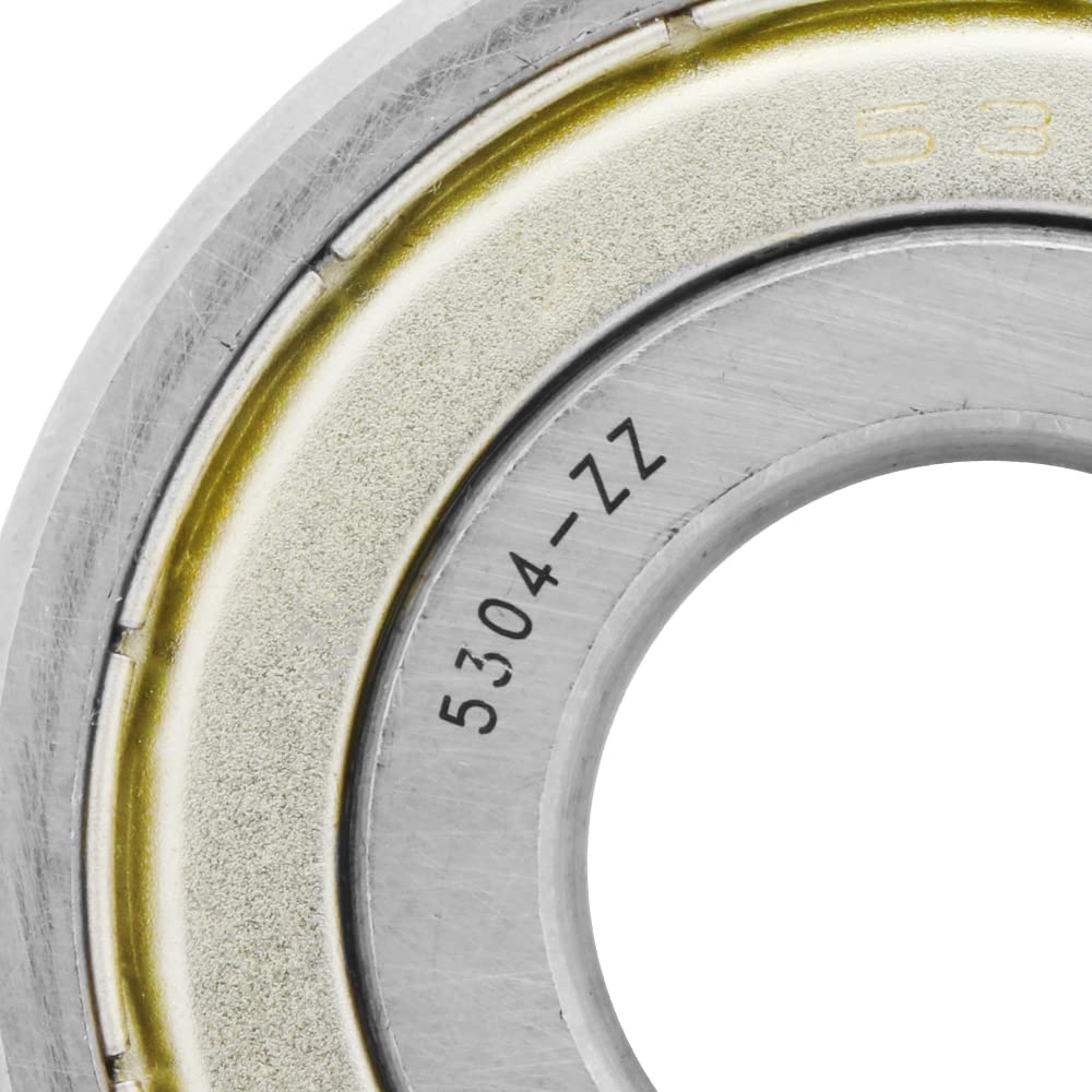 [2-Pack] 5304-ZZ - Angular Contact Ball Bearing 0.787 in x 2.047 in x 0.874 in (ID x OD x W) | 20 mm x 52 mm x 22.2 mm (ID x OD x W) with Double Metal Shield