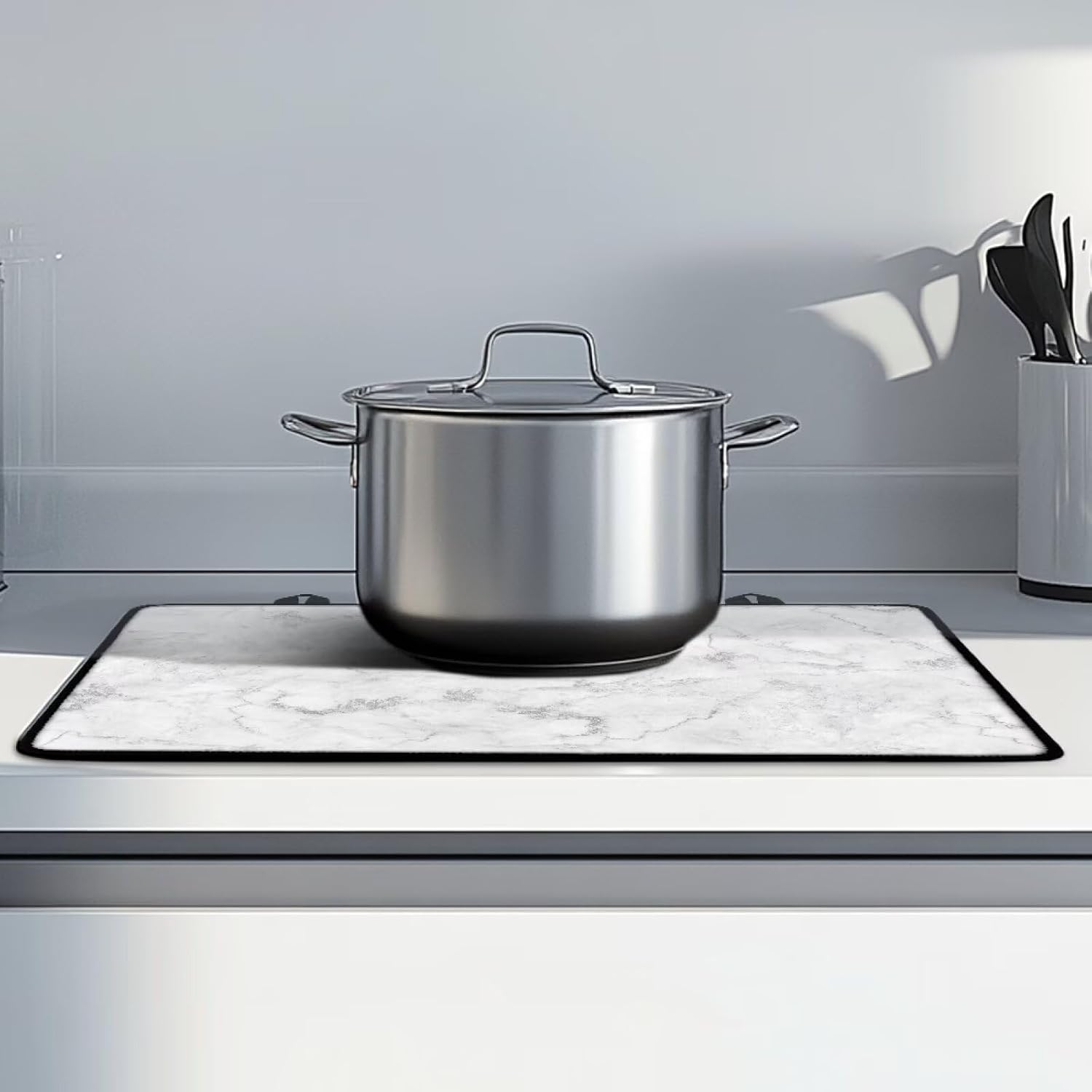Stove Top Cover for Electric Stove Glass Ceramic Flat Stovetop Protector Cover Machine Washable Cooktop Protector Cover For Kitchen Decor, 29 x 21 Inch, Gray Marble