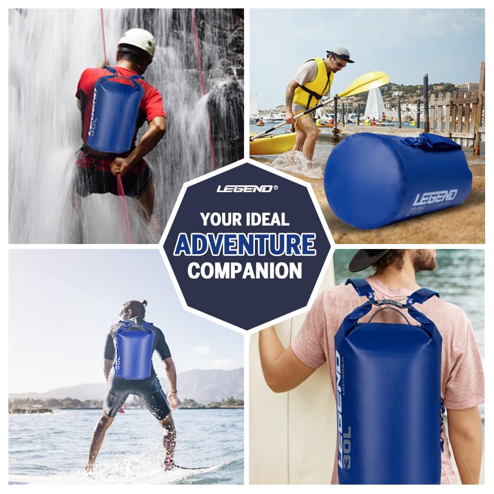 Legend UltraSEA Marine Dry Bag - Borsa impermeabile da 10 l, ideale per kayak, canottaggio, canoa, rafting, escursionismo e campeggio, borsa galleggiante da uomo, mantiene la tua attrezzatura asciutta
