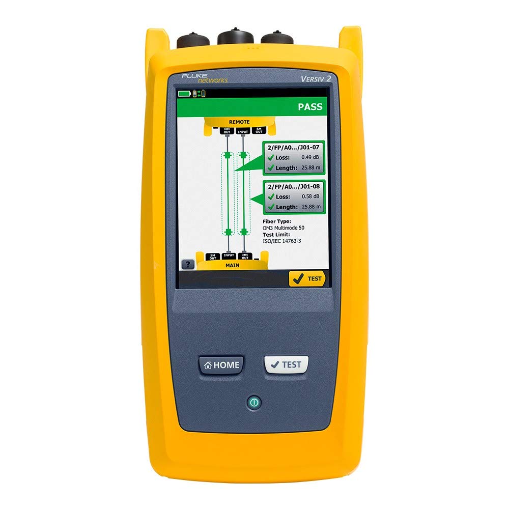 Fluke Networks CertiFiber Pro QUAD Optical Loss Test Set (OLTS) for Fiber Optics Certification and Inspection, V2, with WiFi