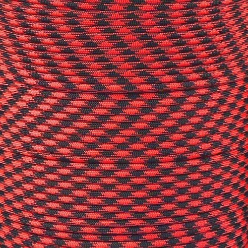 Paracord Planet 250 Foot Spools of 550 Type III 7 Strand Paracord (Red & Black 250 Foot Spool)