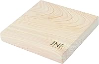 JNE Hinoki Cypress Wood Cutting Board - 7x7x1" Square Cheese Serving Board, Knife-Gentle, Fragrant, Natural Gift for Weddings & Housewarming