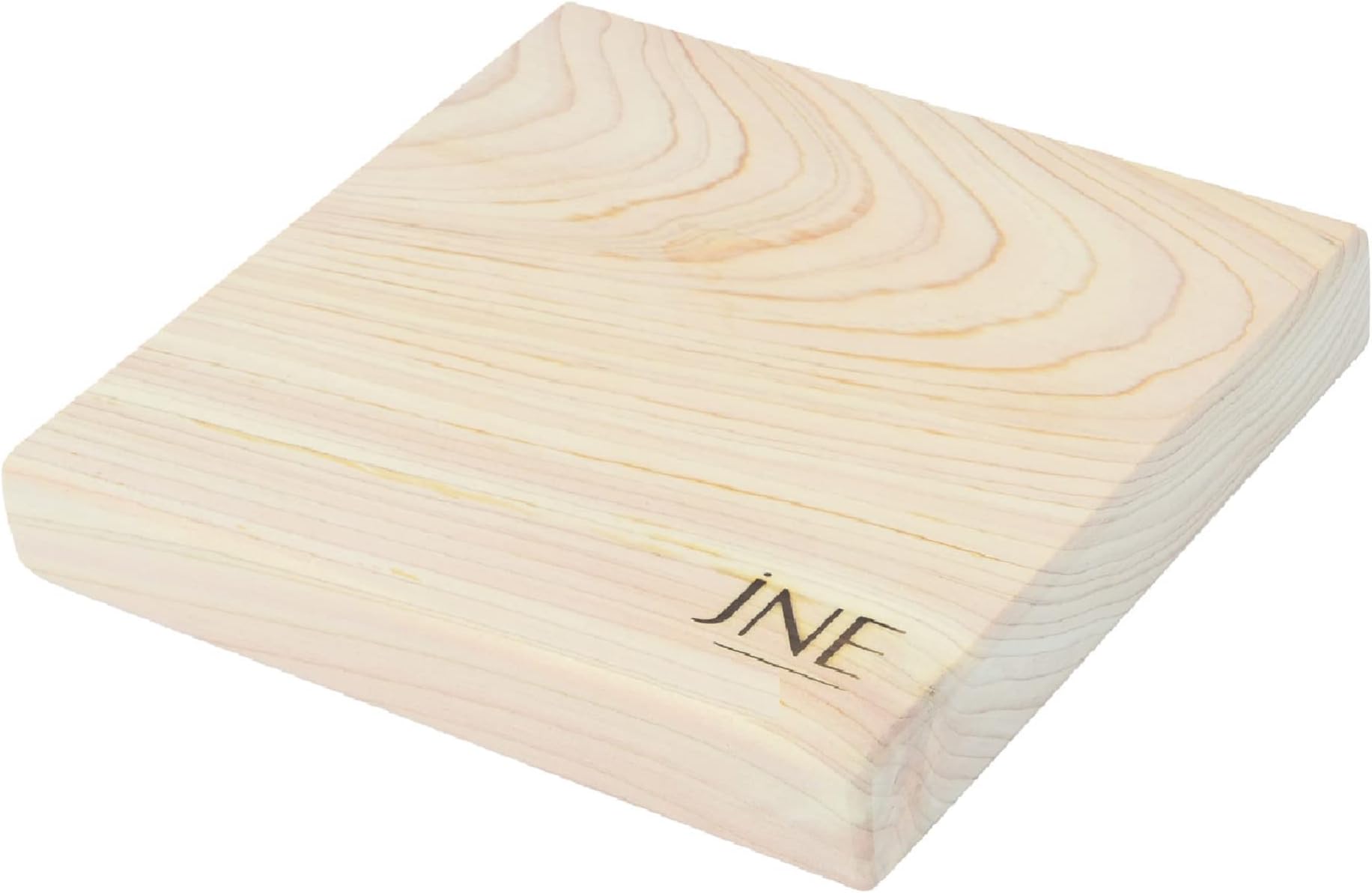 JNE Hinoki Cypress Wood Cutting Board, Cheese Board, Chopping Board, Serving Board for Wine, Crackers, Fruit. Housewarming, Wedding, Birthday gift. Trivet (Square-7"X1")