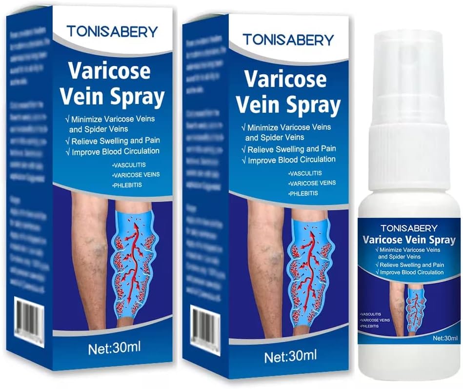 KANZA - 2 Pcs Varicose Vein Treatment Spray(2 * 30ml) |Relieve Swelling and Pain|Improves Blood Circulation|Eliminate the Appearance of Spider Veins,Vein Inflammation Treatment |Unisex