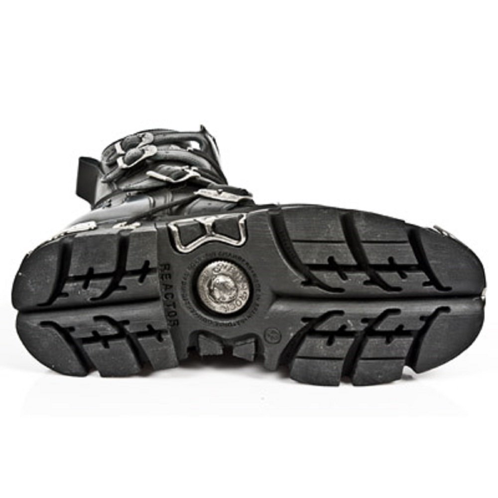 New Rock Metallic nero Pelle Stivali M.591-S2